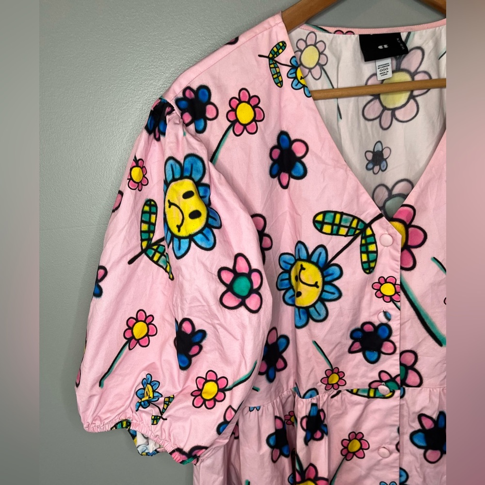 SOLD Lazy Oaf Airbrush Flowers Babydoll Dress - Picture 7 of 14
